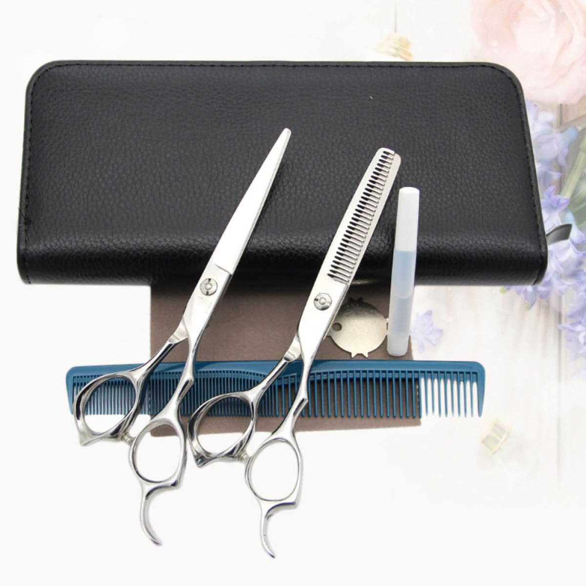 Tijeras de Peluquería, Tijeras Cabello de Acero Inoxidable, Diseño Ergonómico, Seguras para Uso Diario en Casa y Barbería, para Hombres y Mayores