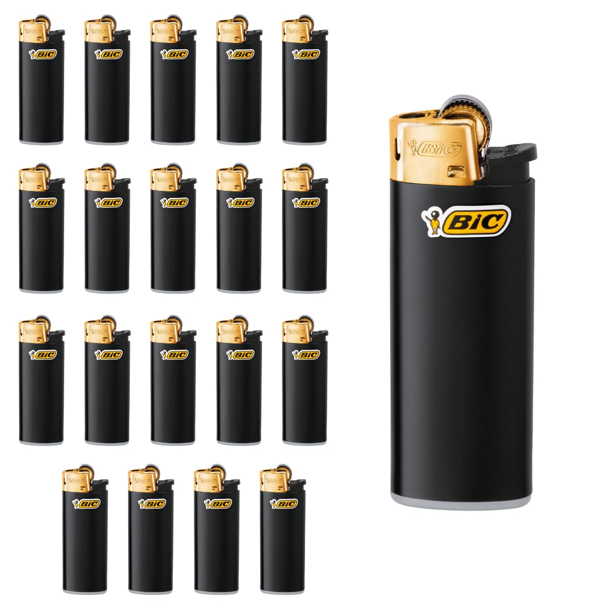 Accendino Bic Mini Nero/Oro J25 20 Pezzi