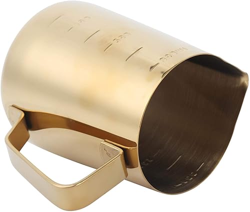 Miniatura 9 de Jarra de acero inoxidable dorado engrosada con escala de café y leche espumosa taza jarra con escala para el hogar café Latte Art (1 #)