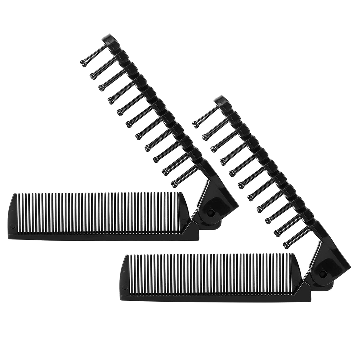 URTHEONE 2Pcs Folding Hair Brush and Comb，Portable Travel