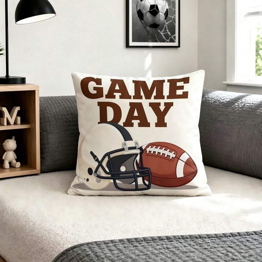 Football Game Day Throw Pillow Covers -18x18