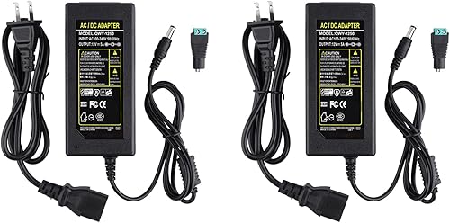 Fuente de alimentación, transformadores, adaptador LED, 12 V, 5 A máximo, 60 vatios máximo, para tira de LED (paquete de 2)