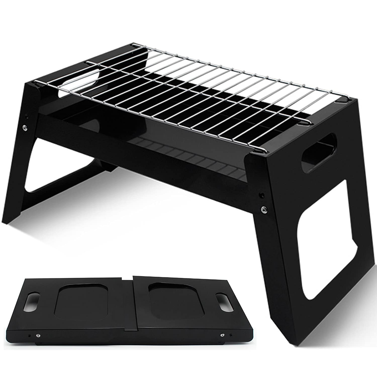 Draagbare BBQ Houtskoolgrill Opvouwbaar voor Camping Picknick Roestvrijstalen Barbecue Buiten Achtertuin Koken