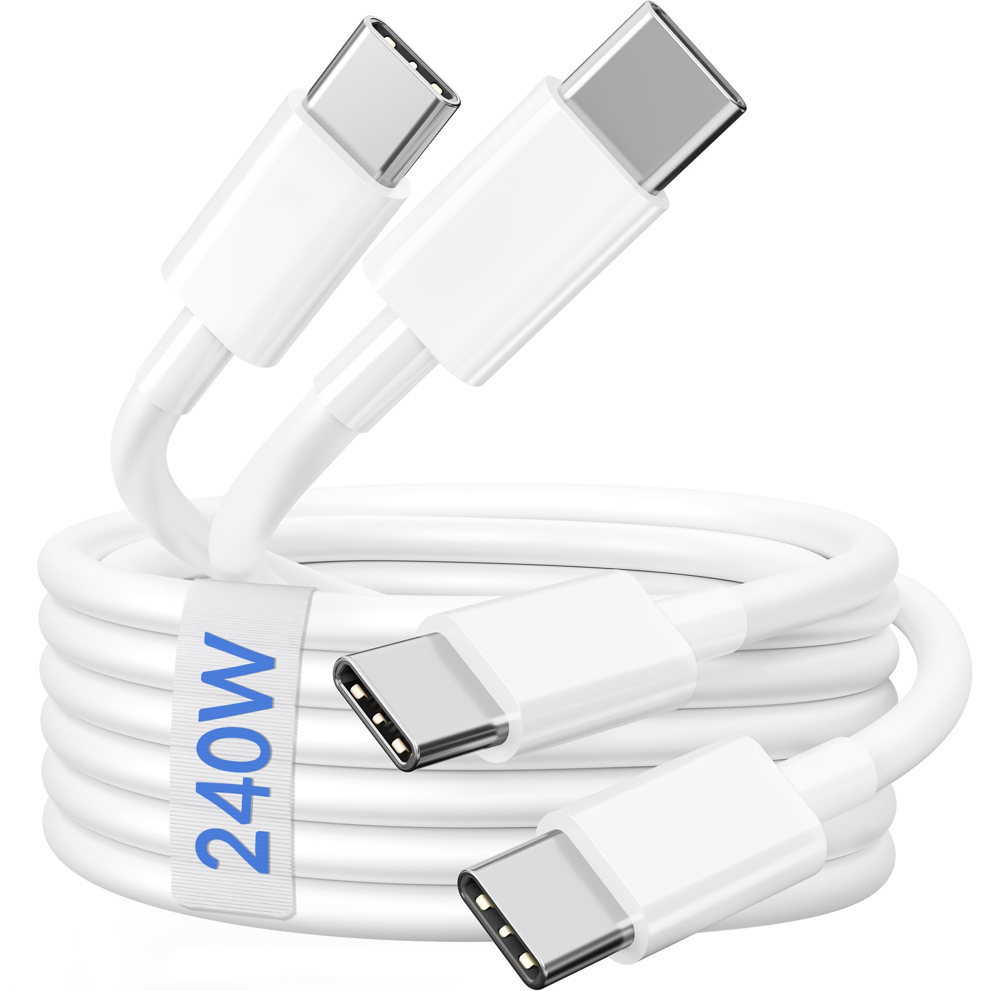 240W Cavo USB C a USB C, [2-Pezzi 2M] Cavo USB Type-C Ricarica Rapida PD Cavo Tipo C Filo Caricatore per iPhone 17/Air/16/16e/15 Pro Max Plus, iPad Pro/Air, Samsung Galaxy S25/S24, MacBook, Laptops
