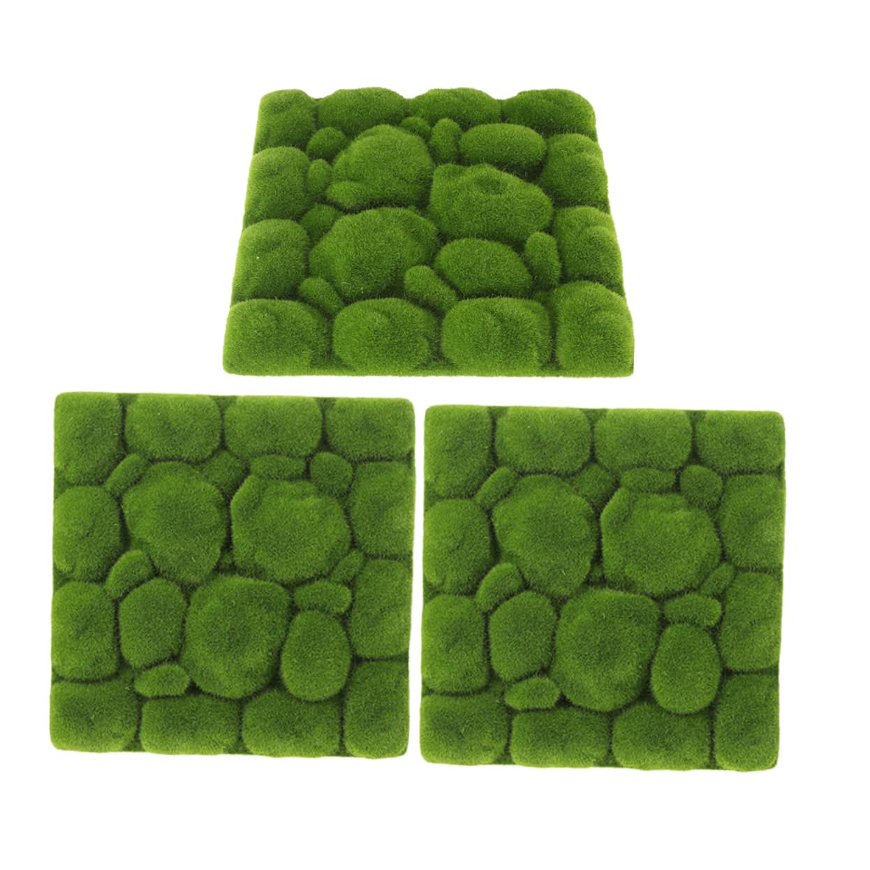 Panel Decorativo de Musgo Artificial Cuadrado 3 Piezas de Espuma