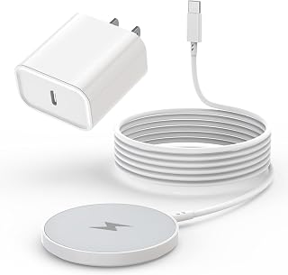 Nuinno MFi Certified 15W Magnetic Wireless Magsafe Charger Pad, 6FT Fast Charging for iPhone 17/16/15/14/13/12 Pro Max & AirPods (233 Reviews)