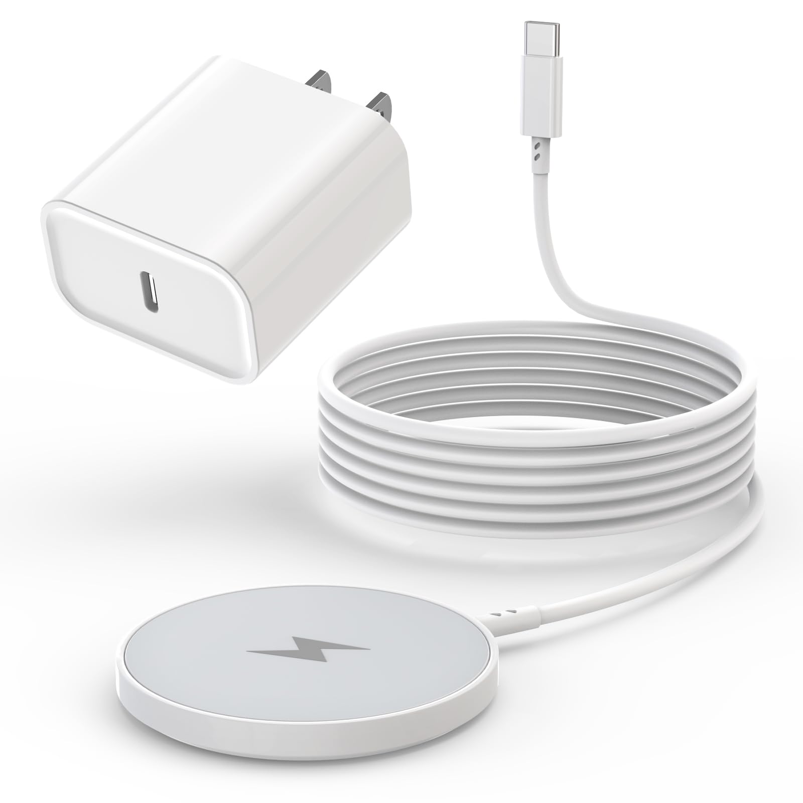 [Apple MFi Certified]Magnetic Wireless iPhone Charger Magsafe Charger,6FT 15W Fast Phone Charging Pad Wireless Magnetic Charge for iPhone 17/17Air/16 Pro Max/16 Plus/15 Pro Max/14/13/12/AirPods3/2/Pro