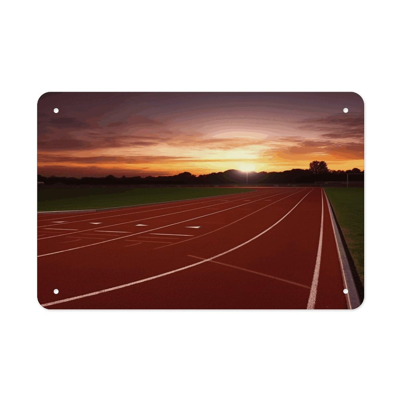 Fodpand Style Dusk Running Track Wall Art Metal Signs Tin Sign