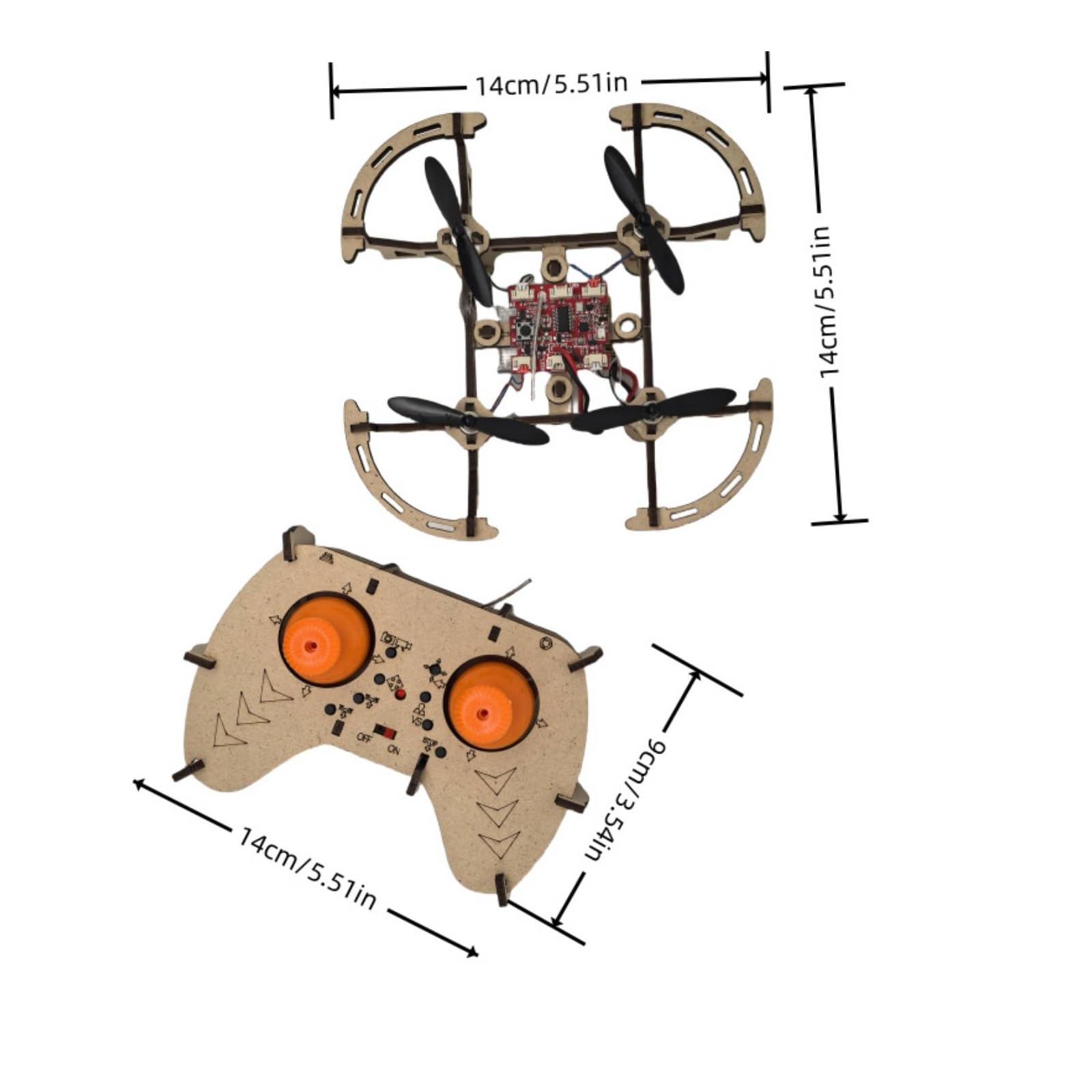 predolo Drone in Legno da Assemblare a 4 Assi | Per Principianti, Leggero, Kit Fai da Legno, Progetti Scolastici, Studenti