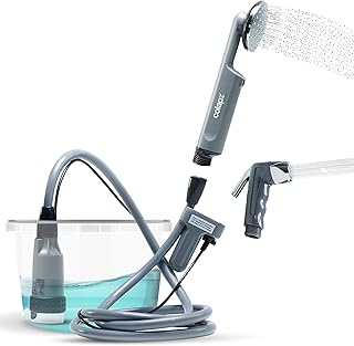 Colapz USB Rechargeable Camping Shower - Portable Shower for Dogs - High Pressure Jet Wash for Bikes - 1 Shower Head - 1 Jet Head - Carry Case Included - Campervan Essentials