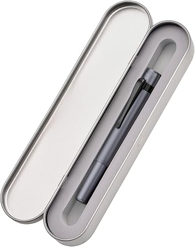 Miniatura 3 de Hongdian M2 Black Forest - Mini pluma estilográfica, punta suave extrafina y forma elegante, bolígrafo de viaje de bolsillo corto de aluminio (gris