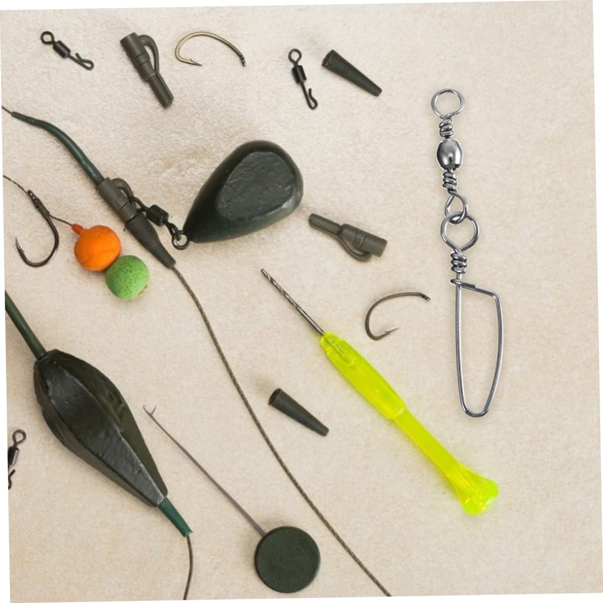 Sosoport 240pezzi Girella Girevole Con Chiusura Scatto Per Accessori Da Pesca Compatibile Con Acque Salate e Fiumi Resistente Alla Corrosione e Alta Capacità Di Carico