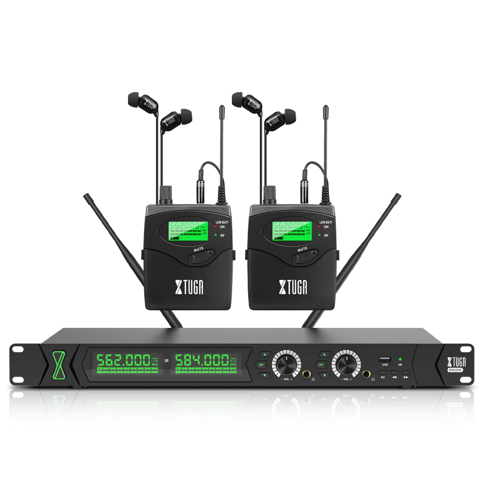 Système Intra-auriculaire Sans Fil UHF Ableholy - 20 Canaux, Faible Latence (<5 Ms), Réponse 20-20 KHz - Pour Scène, Studio