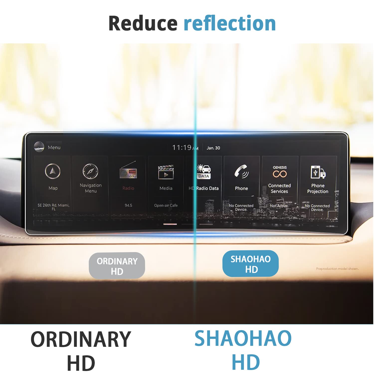 SHAOHAO 2023 2024 G80 GV80 Screen Protector Fit for 2023 2024 Genesis G80 GV80 Screen Protector 14.5 Inch, Fit for 2021-2024 Genesis G80 (2.5T/3.5T) 2022-2024 GV80 (Standard/Advanced/Prestige) 14.5 In Touch Screen Tempered Glass G80 GV80 2023 2024 Touchscreen Protective Film for Genesis GV80 G80 2022 2023 2024 Accessories