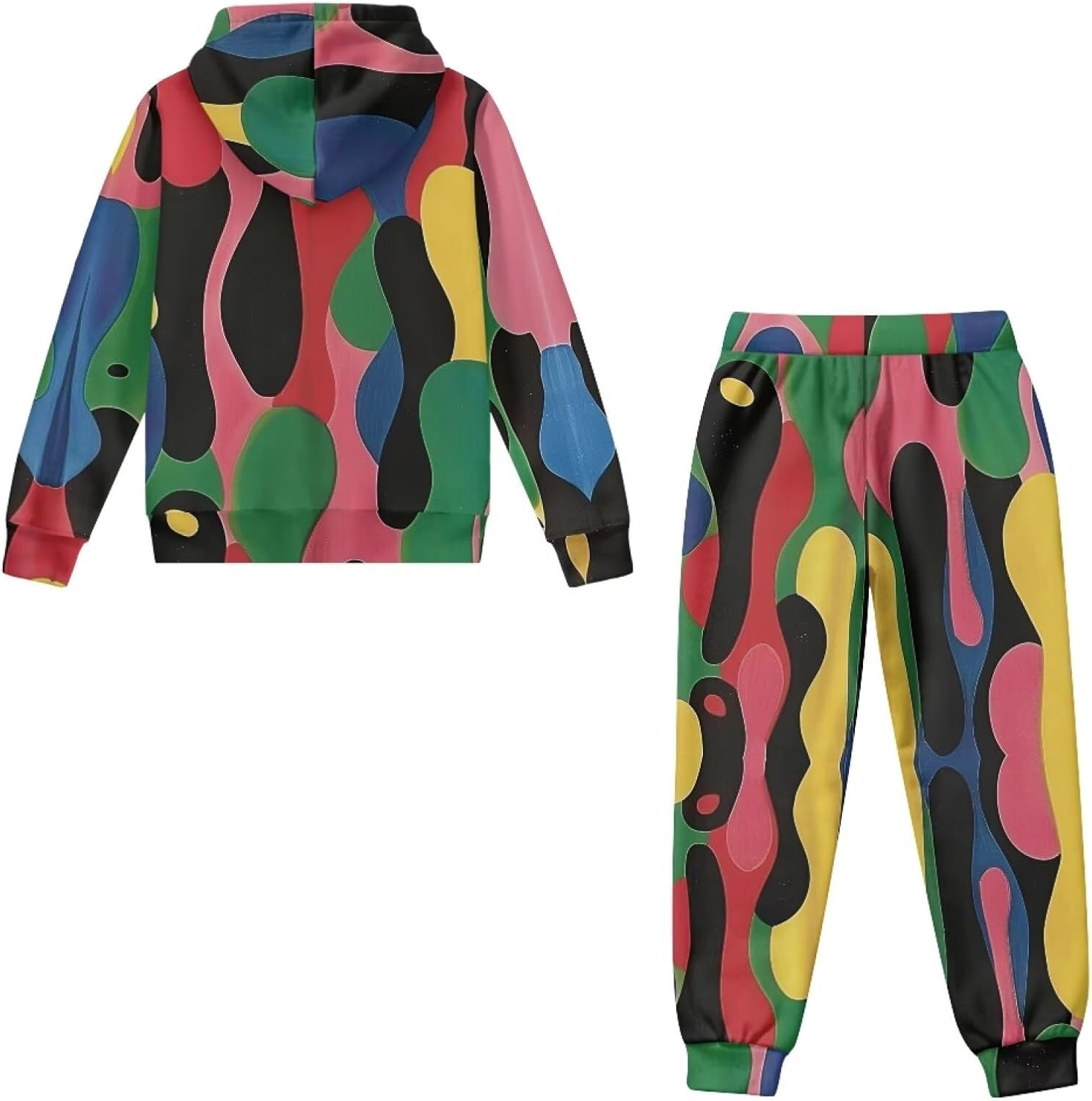 2 Piece Girls Jogger Set Long Sleeve Track Suit Zip Up Hoodie Sweatshirts and Sweatpants with Pockets Sweat Suit