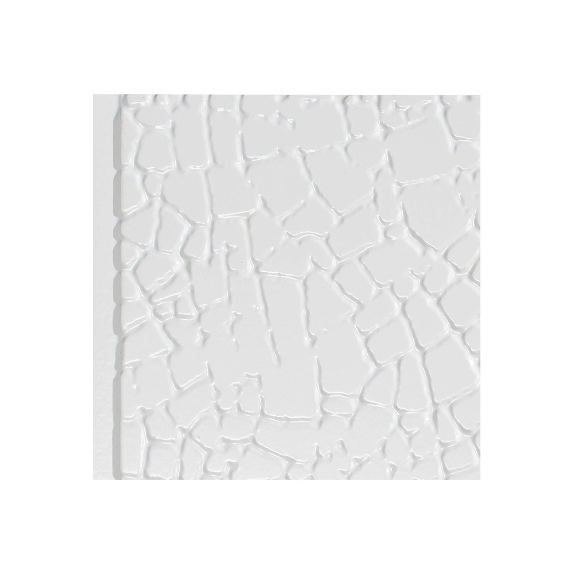 FASÄDE Safari Decorative Vinyl Backsplash Panel in Gloss White (6X6 Inch Sample)