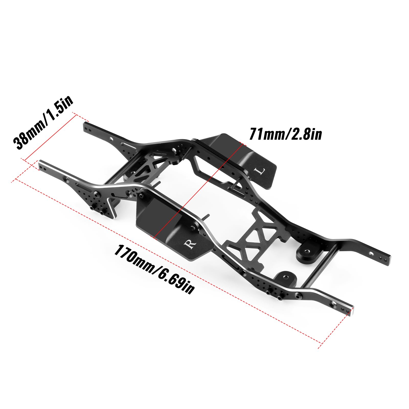 Amazon.com: DashRC Aluminum LCG Chassis for SCX24, 12° Angled Skid