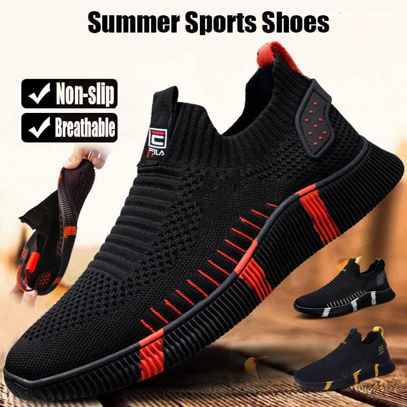 MSYINGL Men's Outdoor Hiking Orthopedic Shoes,Slip On Resistant Fitness Walking Comfort Sneakers Lightweight Casual Breathable Loafer Sneakers2