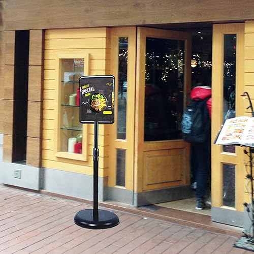 Miniatura 7 de Soporte para cartel de pie de alta resistencia de 8.5 x 11 pulgadas (altura ajustable), vista vertical y horizontal, marco de apertura a presión con