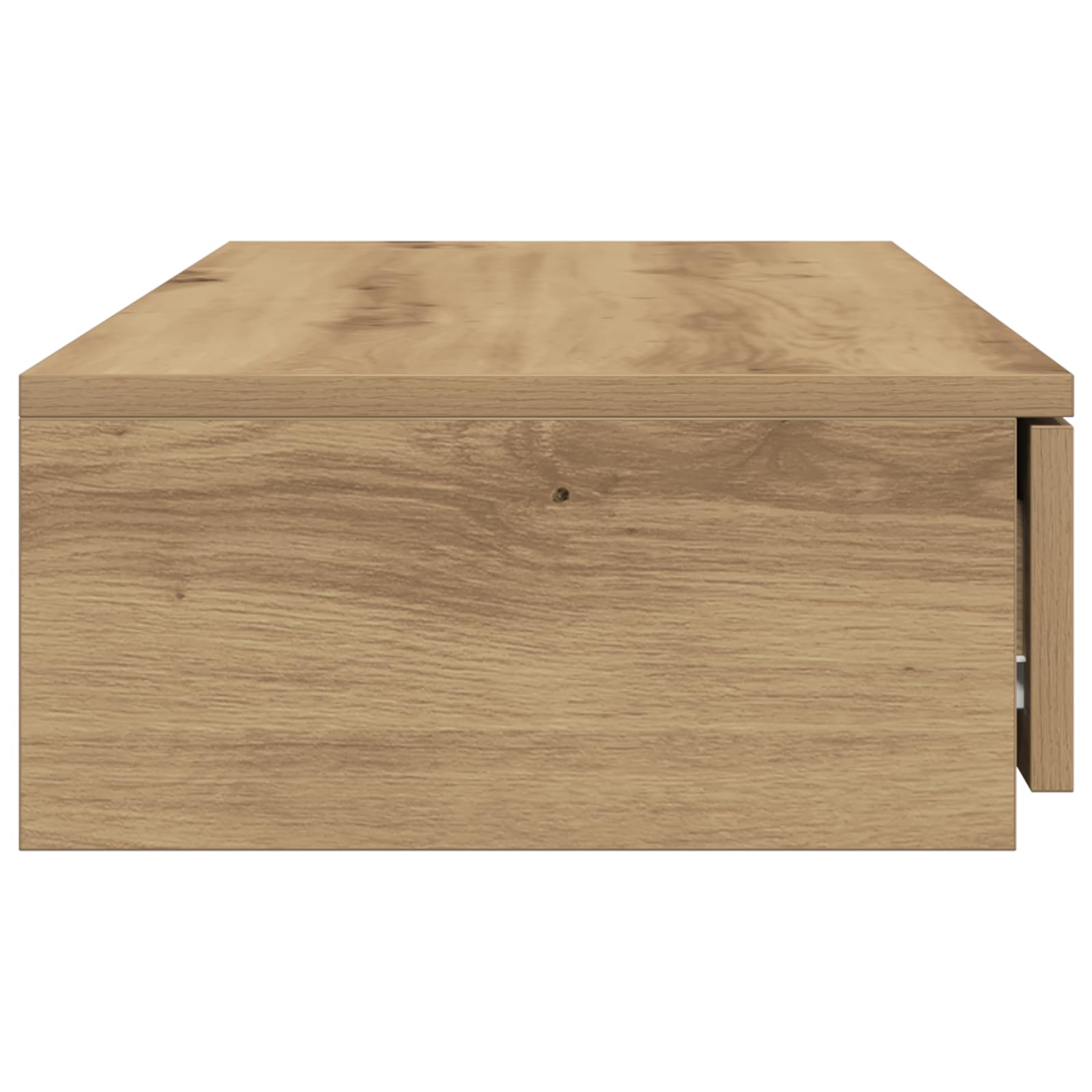 Artisan Eichen Nachttisch mit zwei Schubladen aus massiver Eiche, modernes Design fürs Schlafzimmer, robuster Beistelltisch mit Stauraum, 75 x 36,5 x 16,5 cm