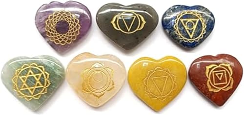 Miniatura 8 de Jet 7 Chakra Reiki Set Grabado Redondo para Curar Chakra Equilibrio Meditación, Vibraciones Positivas