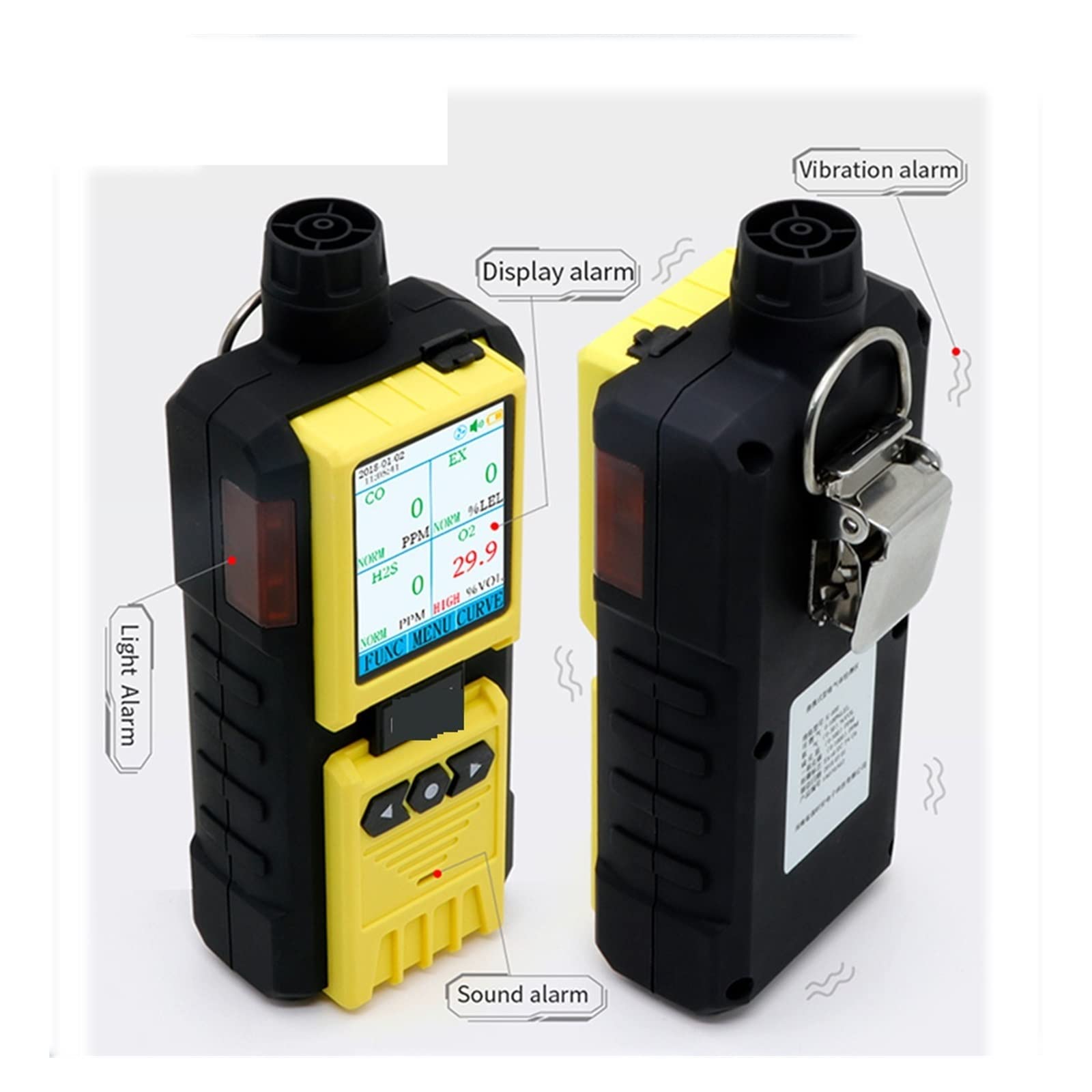Détecteur de gaz pompage 4 en 1 Multifonctionnel Portable EX H2S CO O2 Quatre méthodes d'alarme détecteur Anti-déflagrant Tests précis
