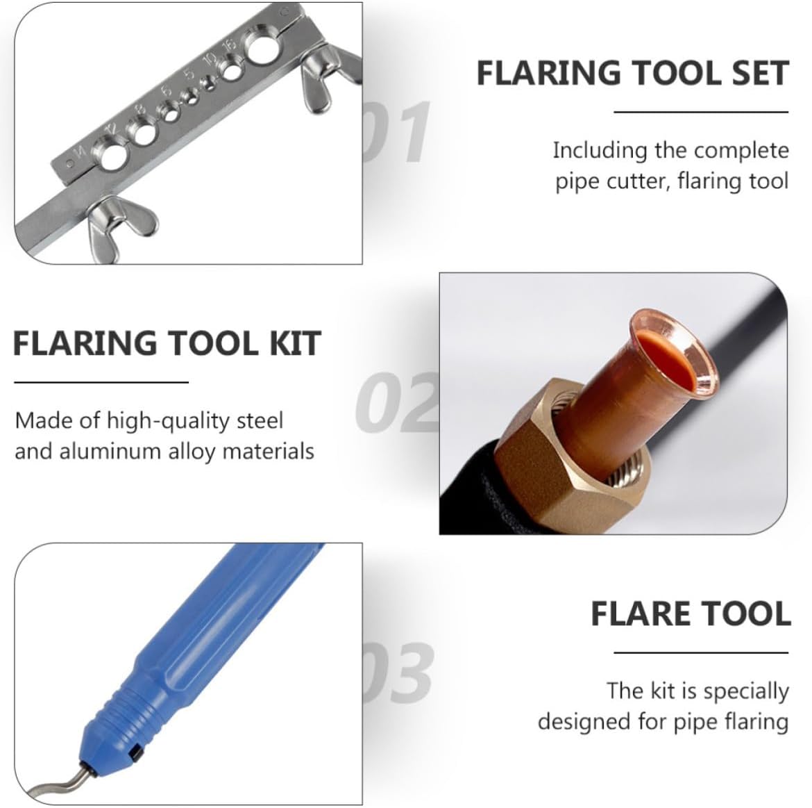 Brake Line Flaring Tool Kit with Case for Double and Single Flares
