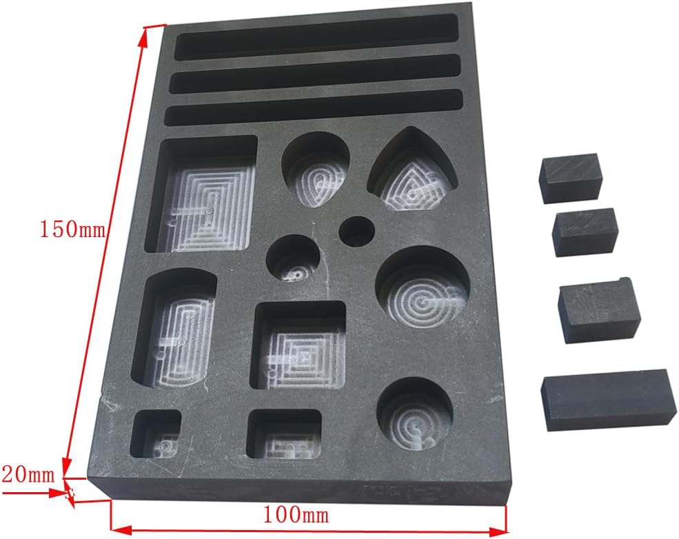 14 in 1 Graphite Casting Ingot Mold Metal Refining Scrap Bar Coin Combo Shield Water Droplet