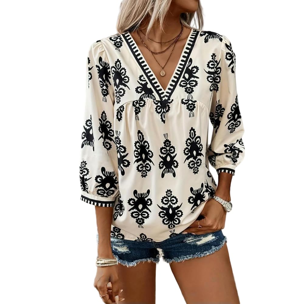 ZBDZSW - Camicia da donna, taglie forti, estiva, chic, elegante, casual, alla moda