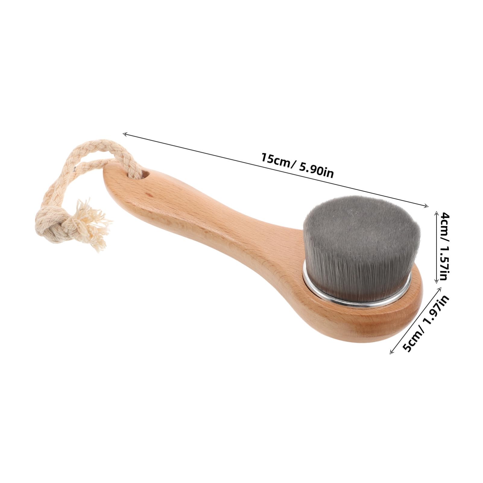 IWOWHERO Face Wash Brush Exfoliating Face Brush for Men Women Wood Handle Facial Scrubber Gentle Cleansing Tool