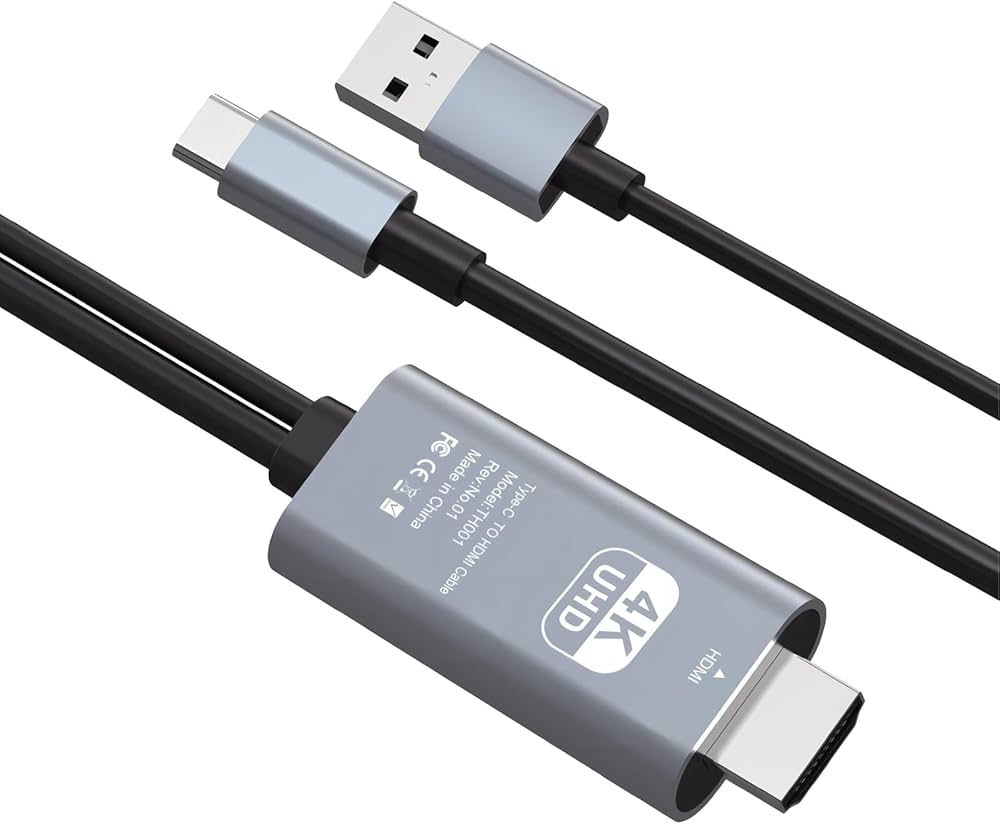 4K@60HZ Type C to HDMI Cable with Power Charging Port,USB C to 