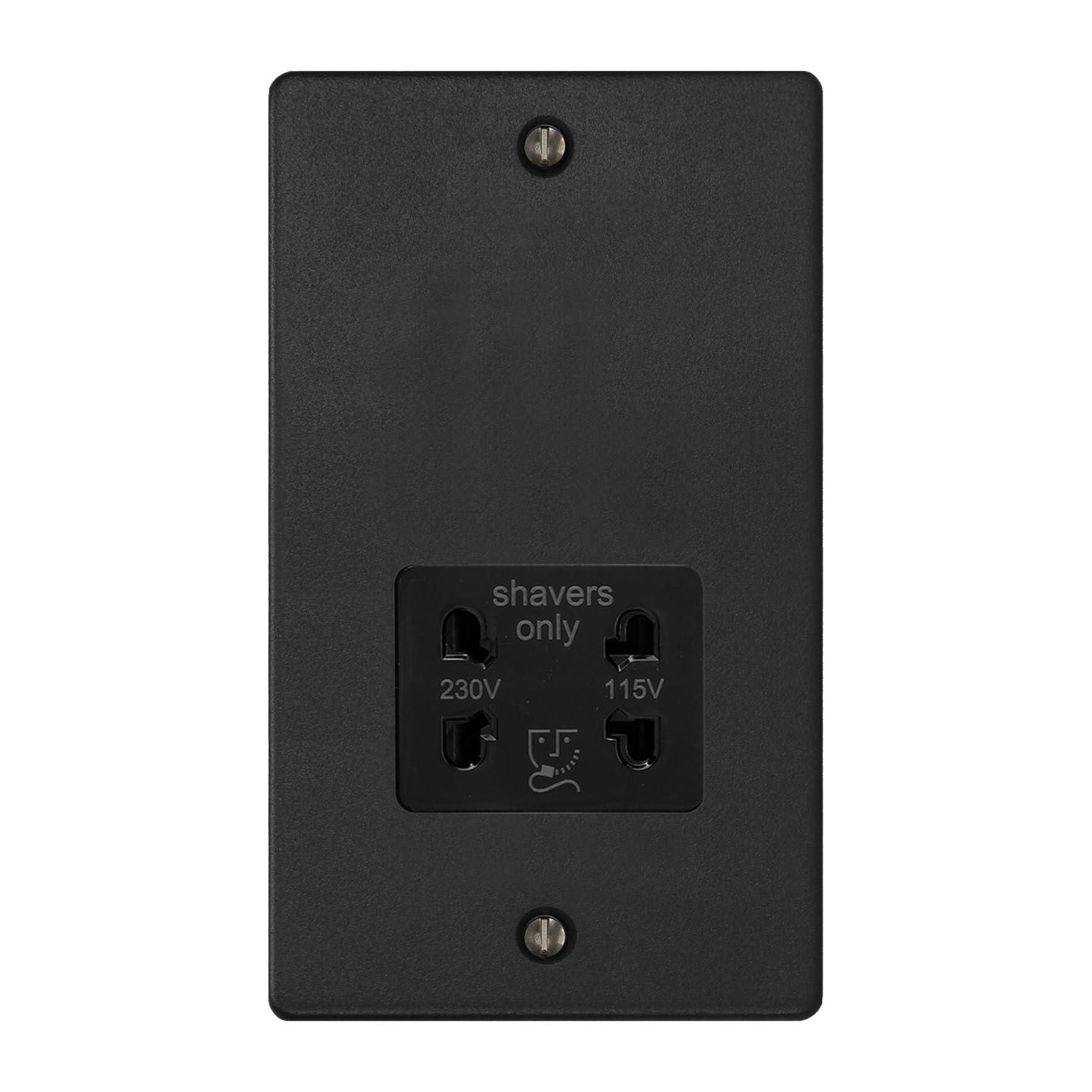 Varilight Dual Voltage Shaver Socket 230V/115V Matt Black