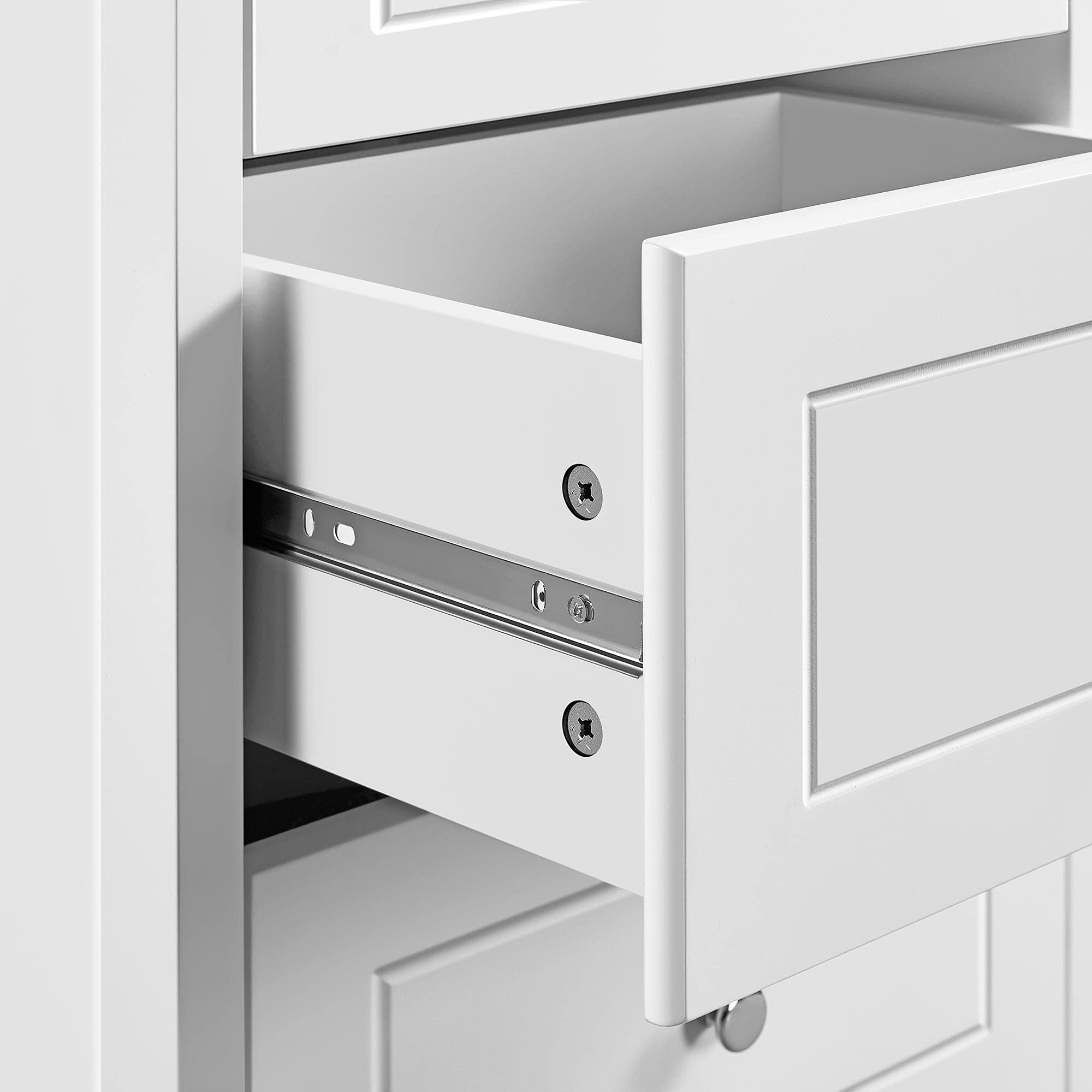 Yaheetech 2pcs Mesillas de Noche con Tres Cajones Mesitas de Noche Alto | Organizador de Almacenamiento, 48 x 40 x 73,5 cm, Color Banco