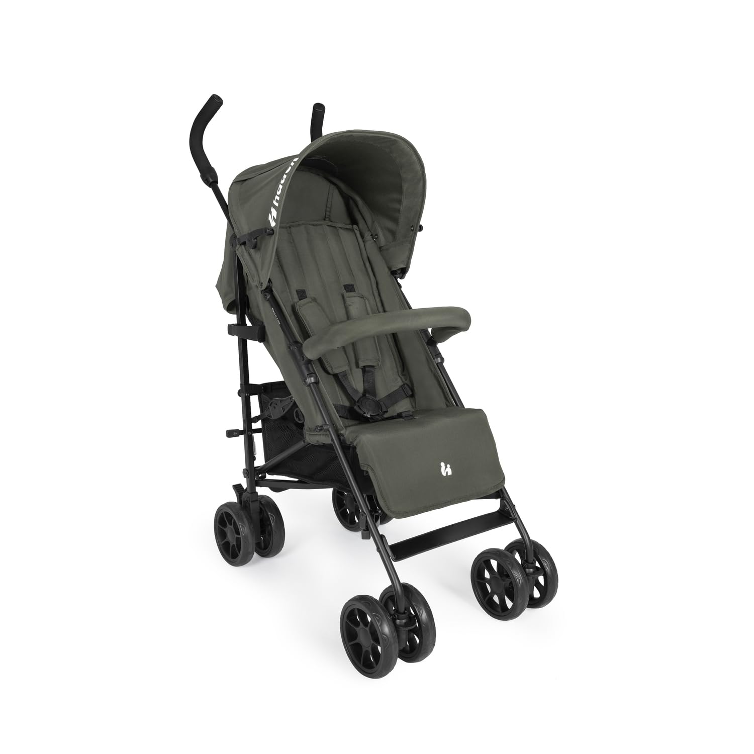 Hauck Fold N Care, passeggino leggero con parapioggia, da 6 mesi a 22 kg, pieghevole, pieghevole, parasole UPF 50+, ruote in EVA, cestino grande, passeggino da viaggio, colore: verde oliva