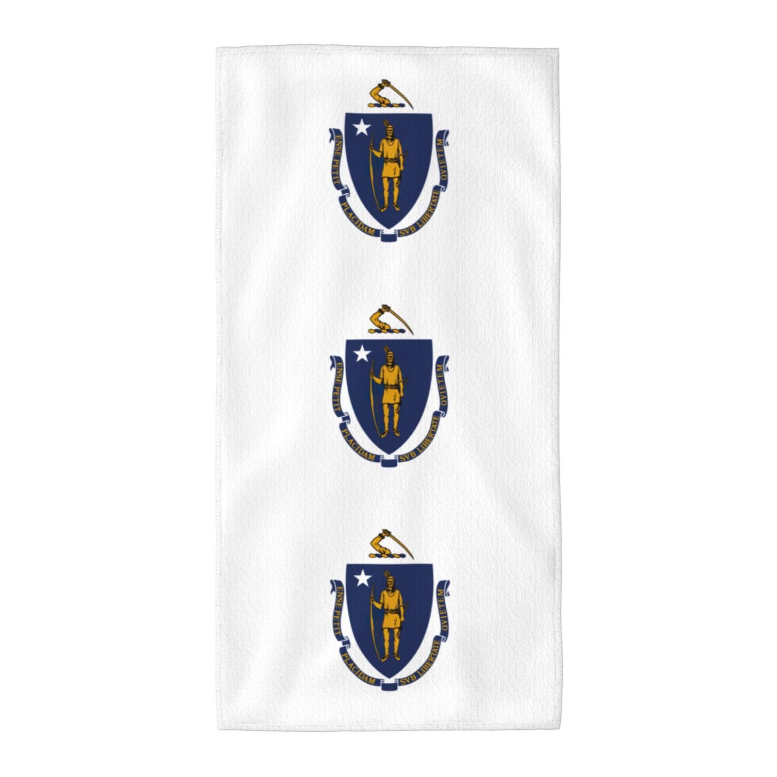 DIEzig Massachusetts State Flag Fashion Printed Long Bath Towel For Pool Side Seaside Holiday