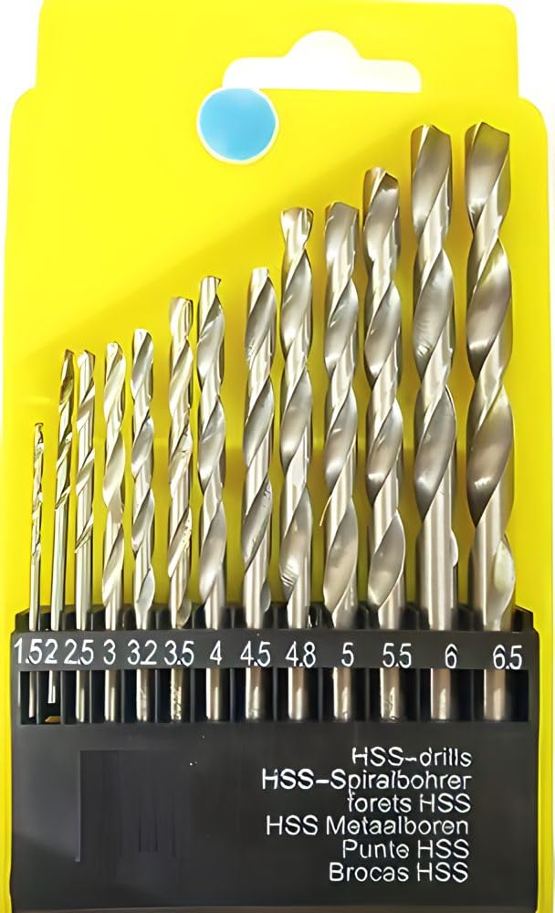 ZIODIC HSS Drill Bits Set, 13 pcs, 1.5-6.5 mm, for Wood, Steel