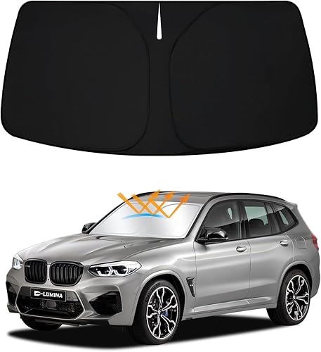 D-Lumina Parasol para parabrisas para BMW X3 2018-2023, plegable, bloquea los rayos UV, protector de visera frontal, accesorios interiores