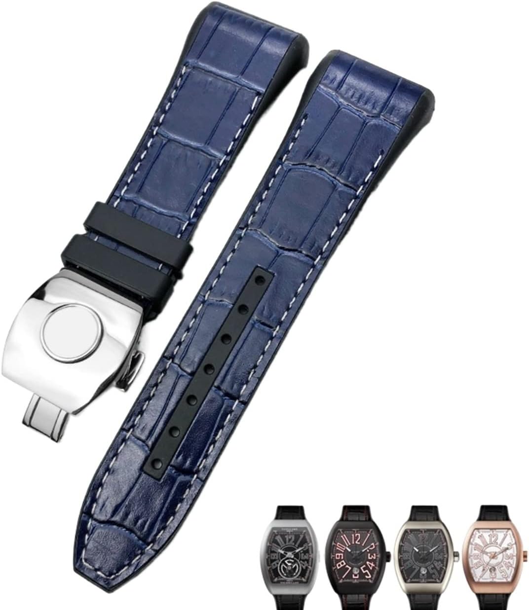 For Franck Muller Watch Band 28mm Cowhide Silicone Watch
