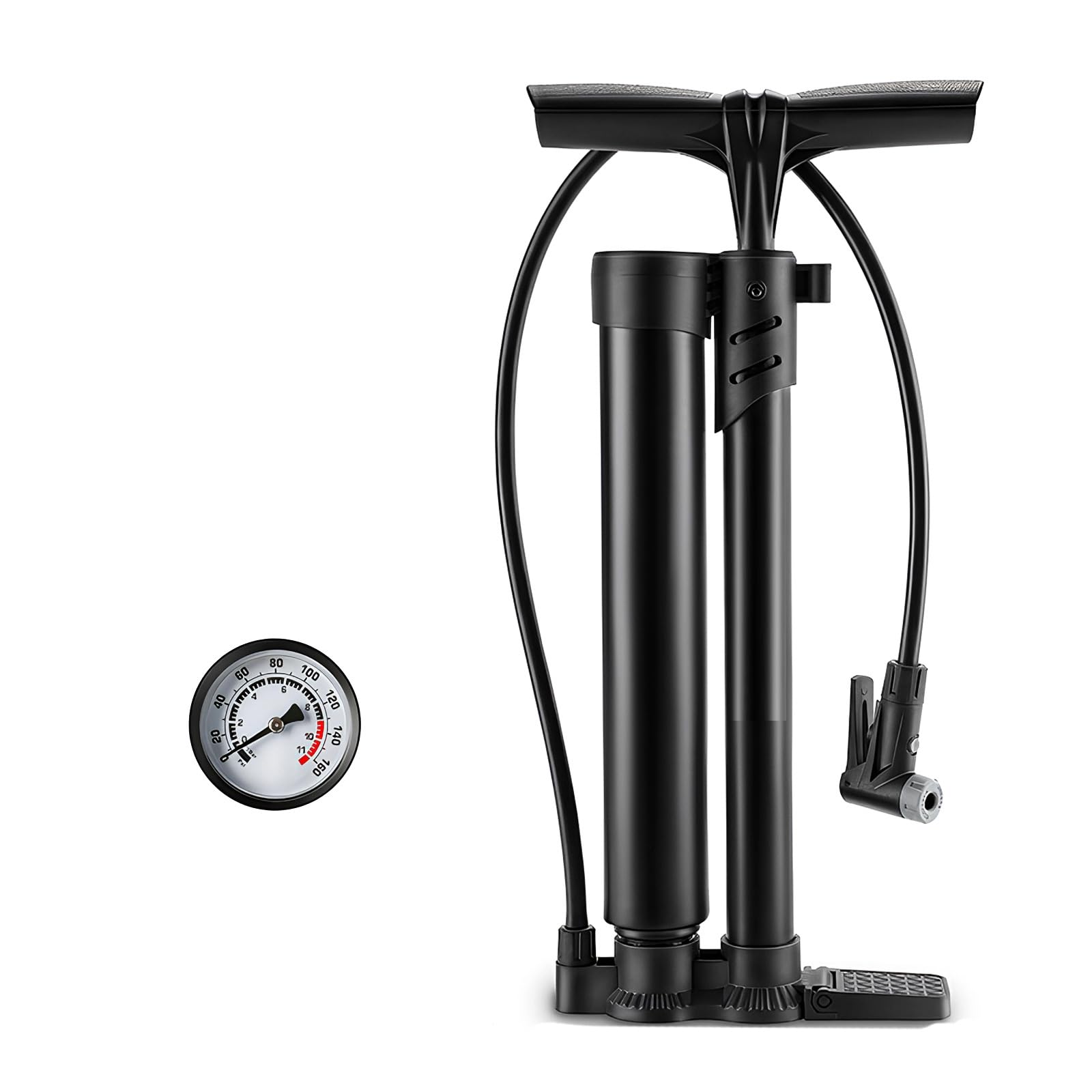 Fahrrad Standpumpen mit Manometer, manuelle Luftpumpen, Fahrrad Reifenfüller für Rennräder, Mountainbikes, Sportbälle, Hand Luftpumpe