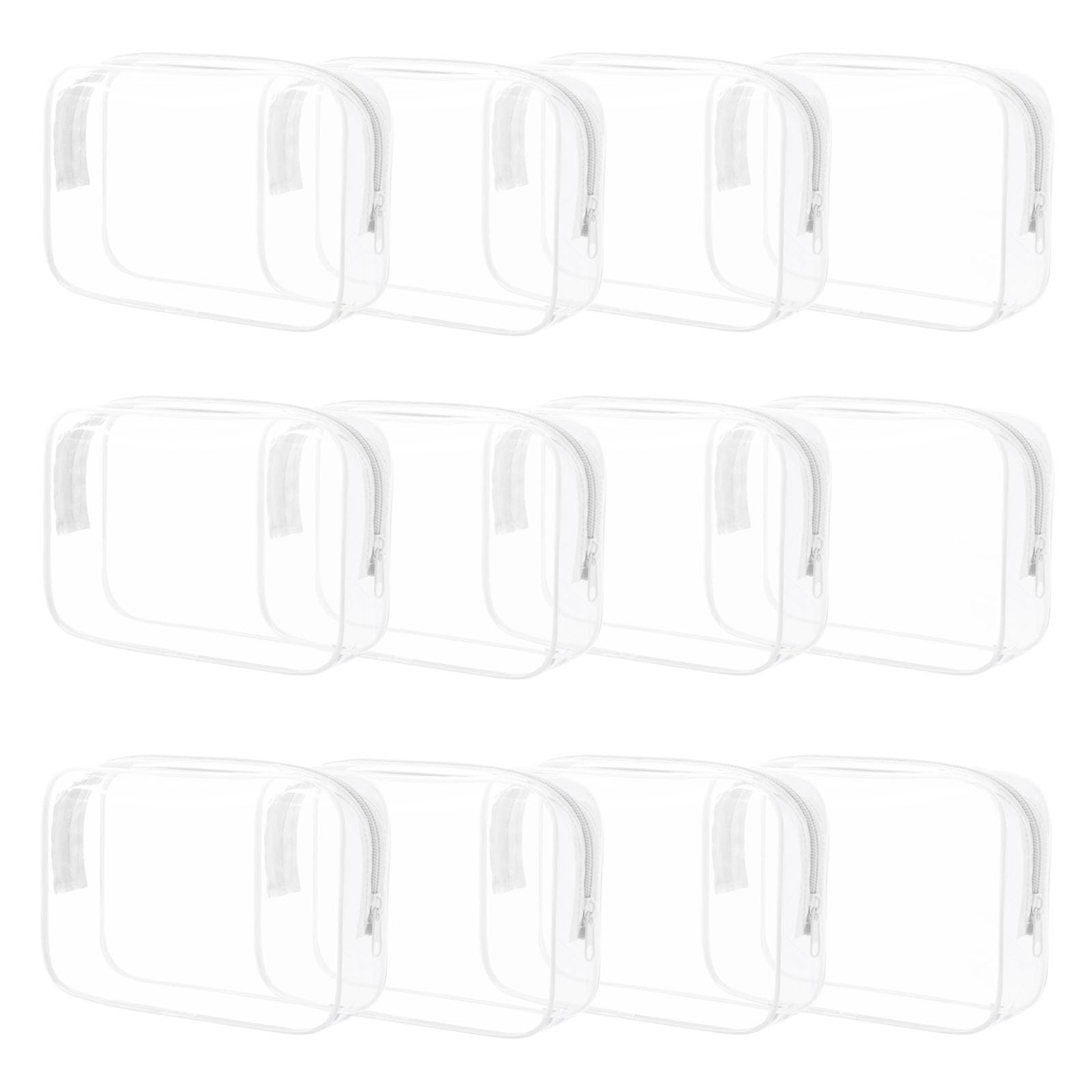Eilyliafe 12 Pieces Clear Makeup Bags Bulk, PVC Waterproof Cosmetic Bag with Zipper, TSA Approved Toiletry Bag for Travel, Transparent Pouches