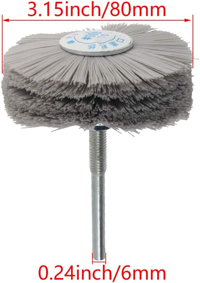 Auniwaig 80mm Wheel Outer Dia,Wheel Brush Abrasive Grinding Head,600 Grit Fiber Wheel Brush,Abrasive Fiber Wheel Brush Grinding Toolfor Polish Grinder, Durable Sanding Wheel 5pcs