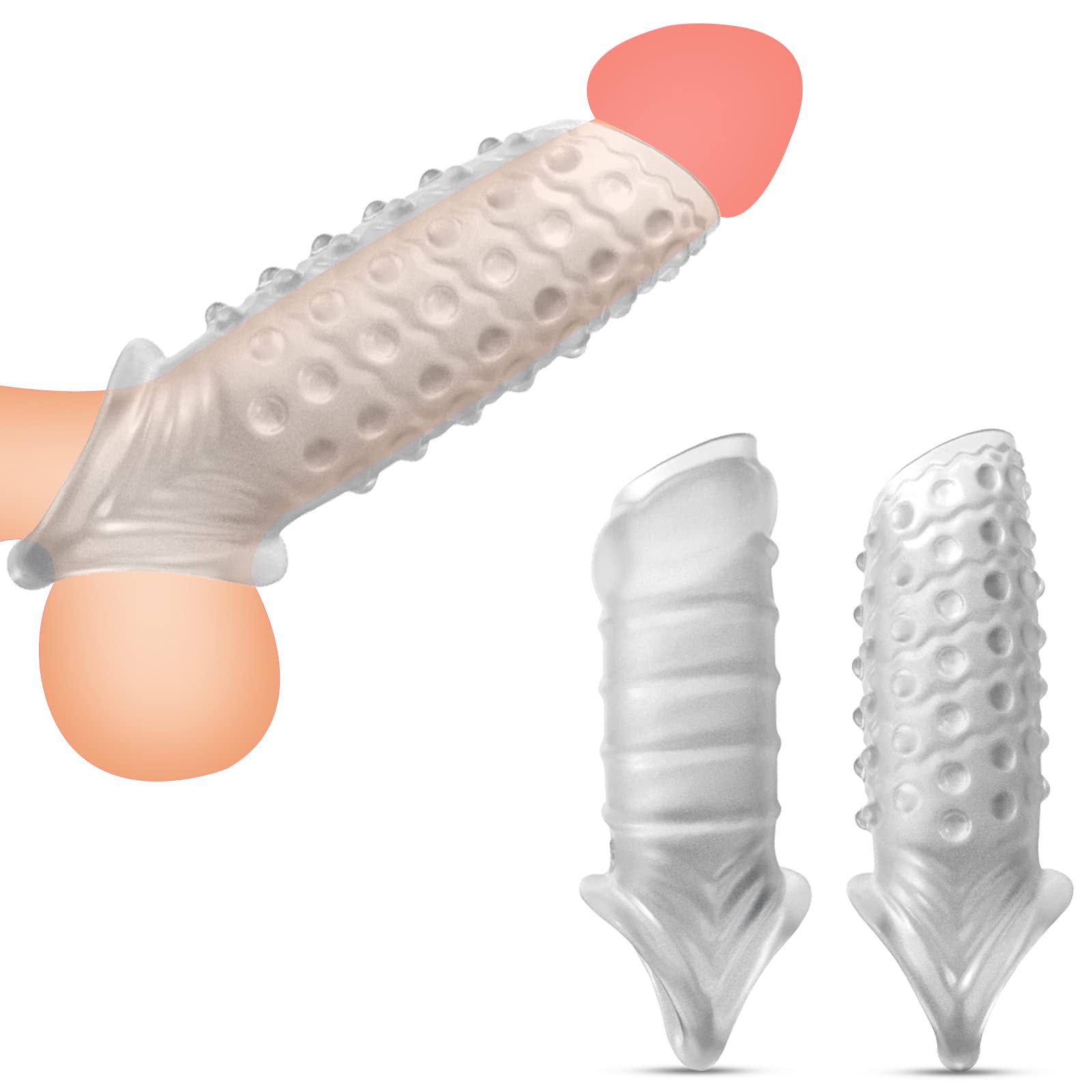 2023 Neu!Penishülle Penis Sleeve 2 Stück,Penisring Dehnbar Silikon  Cockringe Extrem Silikon Penismanschetten mit Hodenring,Sex Spielzeug für  Männer Verzögerung Ejakulation (Transparent) : Amazon.de: Drogerie &  Körperpflege