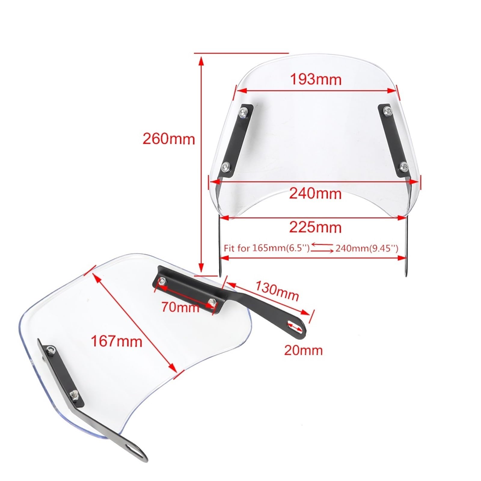 Deflettore Del Vento Universale Per Parabrezza Per Moto Per Har&ley Per Hon&da Per Yam&aha Per Kawasaki Per Suzuki Deflettori