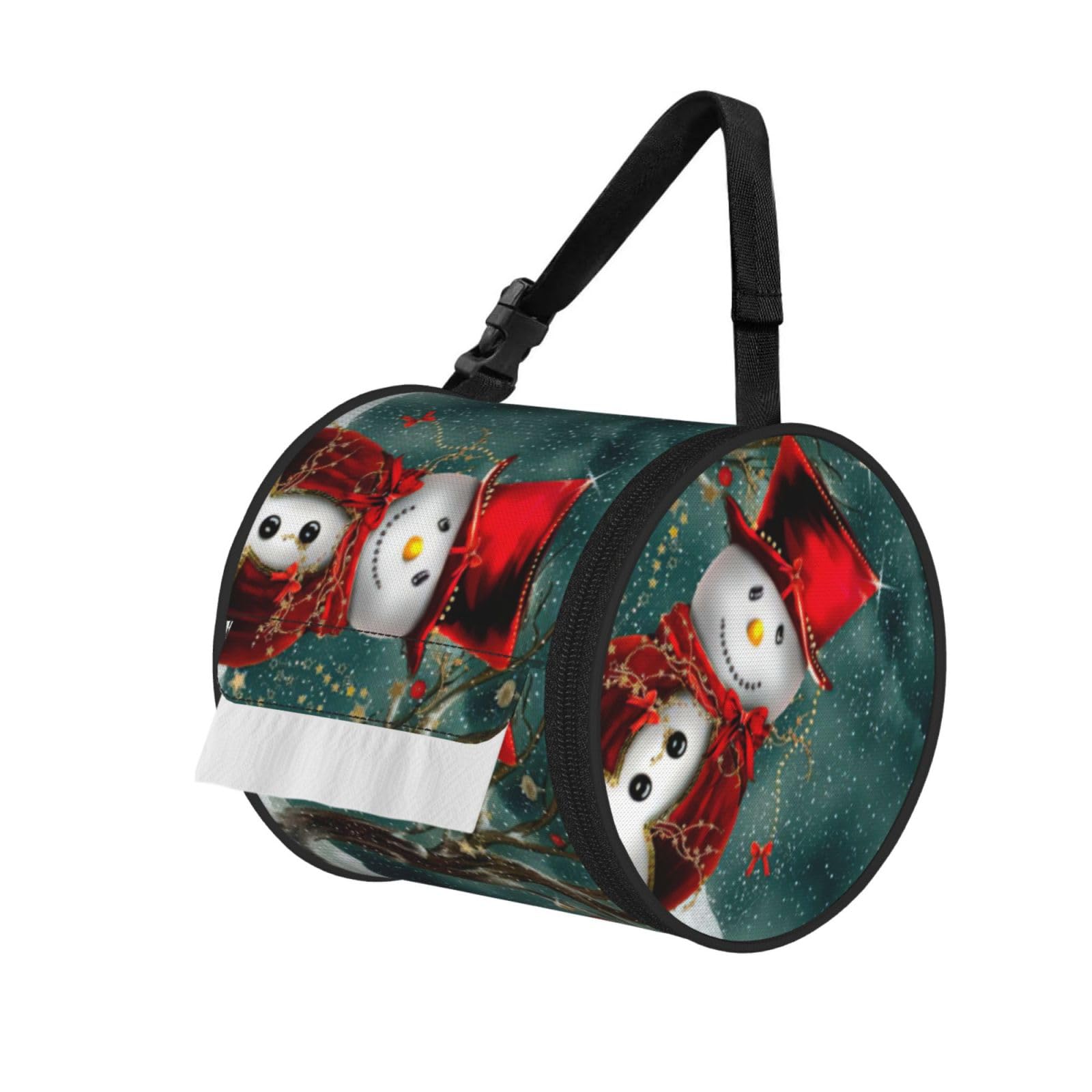 Snowman Print Fashion Tissues Organizer Box, Hanging Tissue Holder For Purse Coins For Car Office Daily Outing