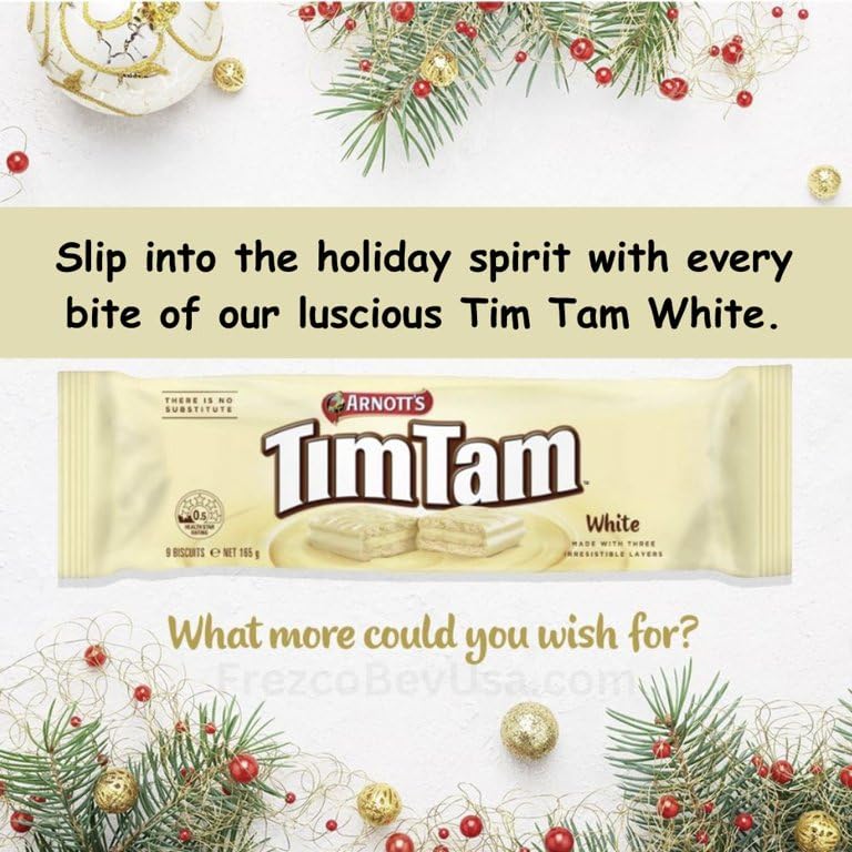 Miniatura 4 de Tim Tam White - Delicious Luscious Cream Centre (Pack de 3 x 5.82 oz EA) Galletas de Chocolate Galletas, Hecho en Australia y Amado...