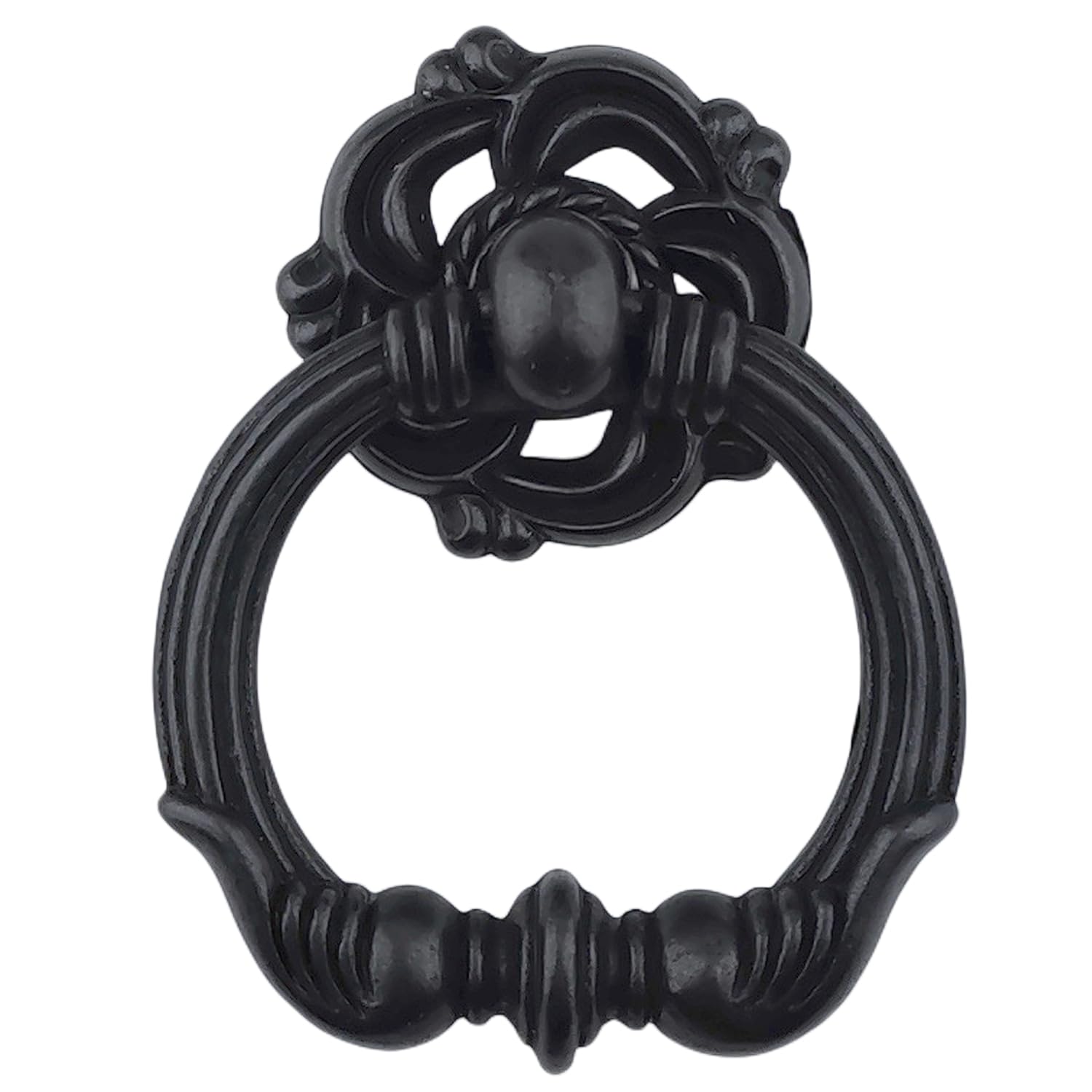 Paquete de 10 tiradores de cajón de aspecto vintage de 2.2 pulgadas de diámetro, manijas de anillo de una sola gota para gabinetes de bar, baño, aparador (10, 2 pulgadas, negro antiguo)