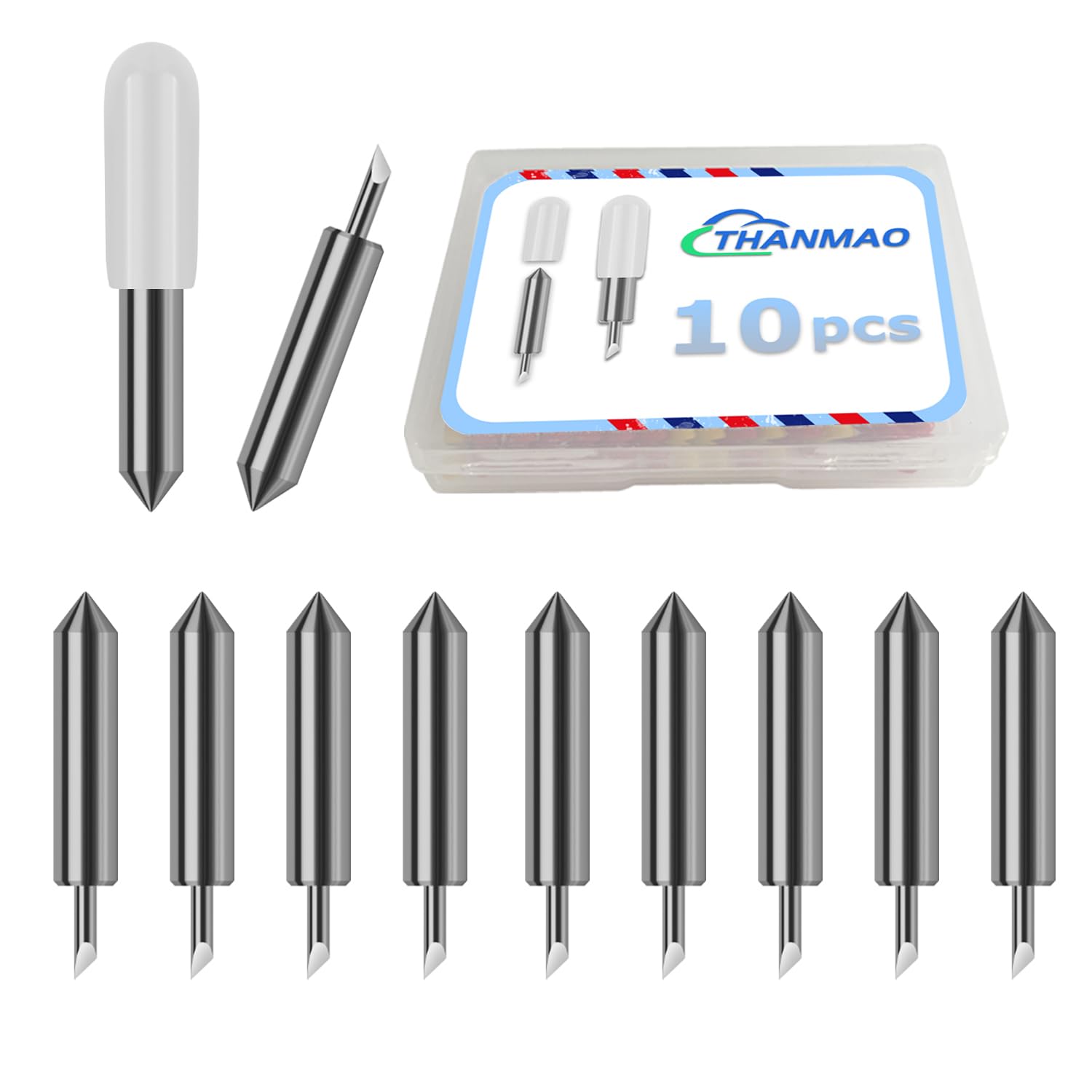 THANMAO 10PCS Replacement Cutting Blades Compatible with Joy/Joy Xtra, Cut Vinyl Fabric Carbide Standard Blade Compatible with Joy Machine-picture-11