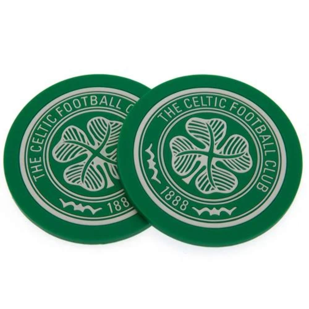 Celtic F.C. 2pk Coaster Set, Green, 10cm
