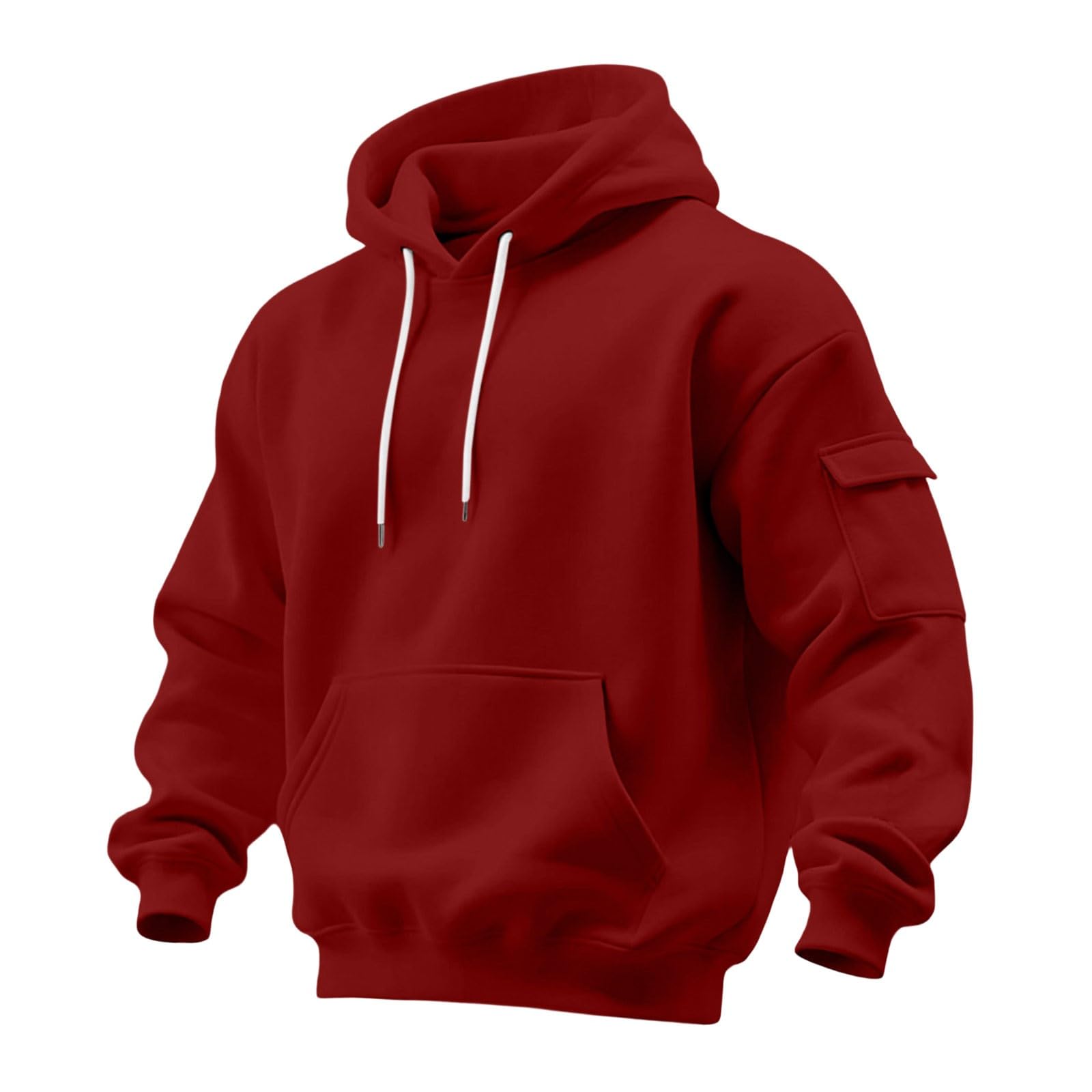 LUCKME Felpa Uomo con Cappuccio - Coulisse Tinta Unita Leggera E Funzionale | Felpa invernale uomo, fodera felpata, cappuccio regolabile, tasca marsupio, manica lunga, comfort termico, stile sportiva,
