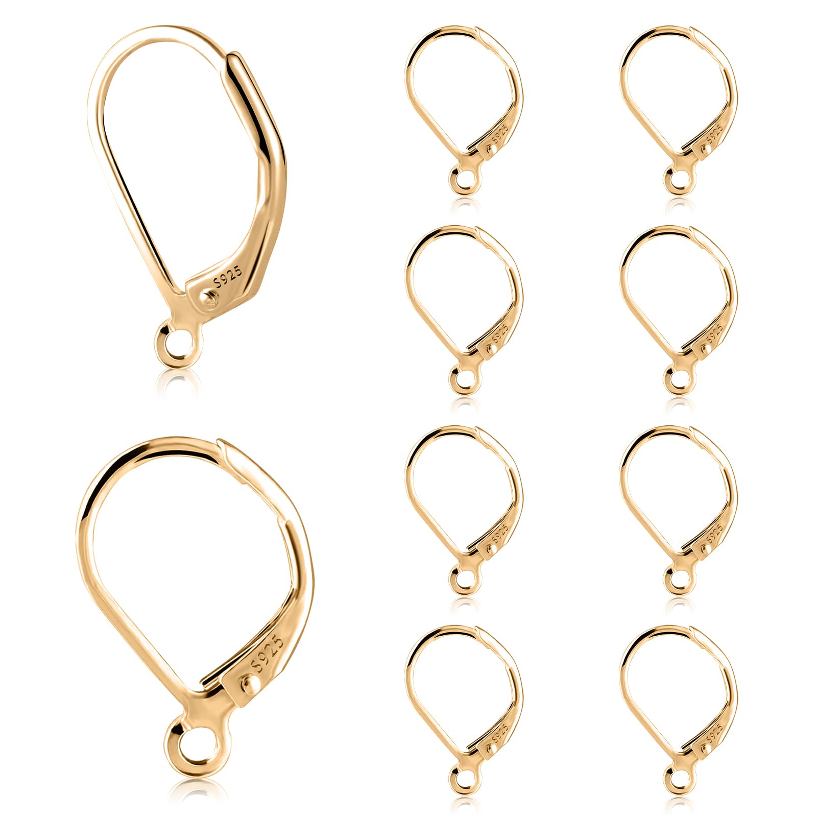 100 Ganci Orecchini In Oro 14k E 100 Chiusure In Gomma: Ipoallergenici, Senza Nichel, Per Creazione Gioielli Fai Da Te - 3